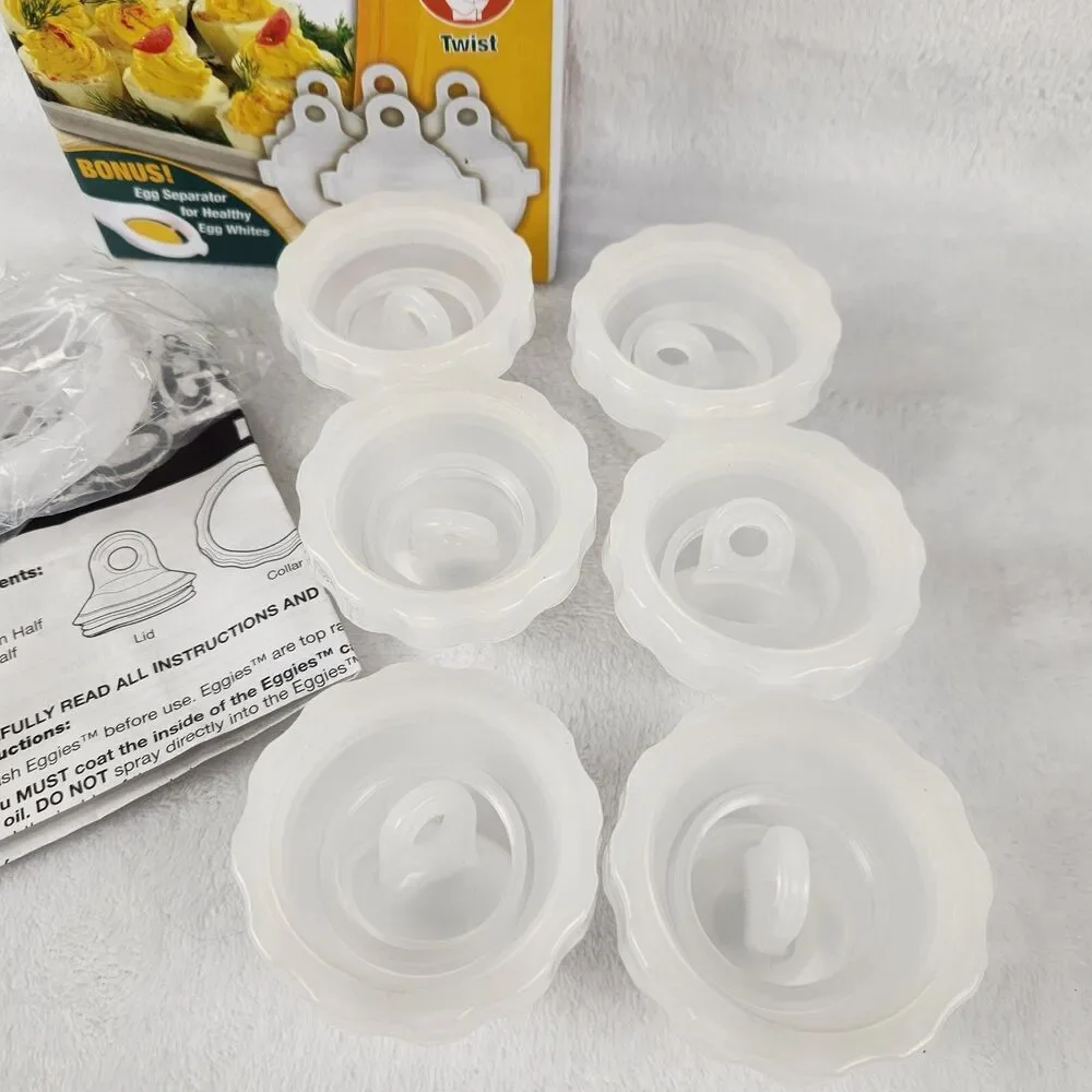 Eggies New Hard Boil Egg Cooker (6) with Bonus Egg White Separator As Seen on TV - Picture 3 of 9